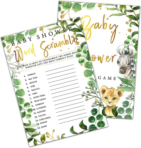 Vista 7 de Woodland - Juegos de baby shower, juegos de doble cara con nombre de esa canción de bebé y juego de peleas de bebé (paquete de 30) con 1 tarjeta