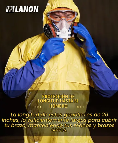 Vista 5 de LANON - Guante de PVC resistente a productos químicos, de 26 pulgadas