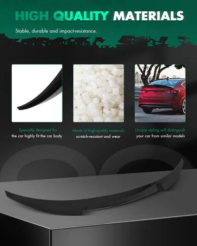 Vista 4 de SCITOO Ventana trasera ABS para 2015-2018 para Hyundai Elantra Alerón Negro Brillante Compatible with 2015-2018 For Hyundai For Elantra