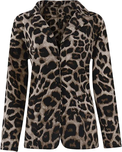 Vista 4 de UODSVP Chaquetas para mujer de moda primavera otoño traje de tendencia con estampado de leopardo delgado