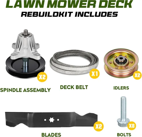 Vista 2 de Kit de reconstrucción de husillo 918-04822 de 42 pulgadas para Cub Cadet LTX1040 LTX1042 RZT-42, 2 husillos 618-04822 618-04889, 2 rodillos