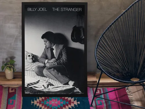 Vista 6 de Póster de Billy Joel The Stranger, portada de álbum clásico de música rock, mercancía retro vintage de los años 70 y 80, gira de conciertos, póster