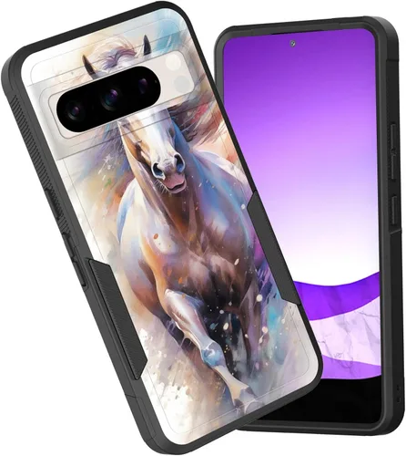 Vista 118 de Funda para Pixel 6A, funda híbrida de doble capa resistente a prueba de golpes de policarbonato duro de silicona suave TPU para Google Pixel 6A