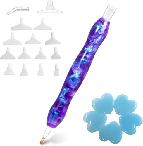 Vista 10 de Praise V Do Pluma de taladro de pintura de diamante de Navidad, kit de plumas de punta de taladro de gemas de diamantes de imitación, herramienta