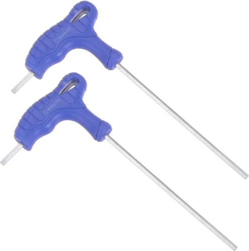 Vista 7 de Llave hexagonal con mango en T, hexagonal de 0.059 in, llave en T métrica de acero CR-V azul