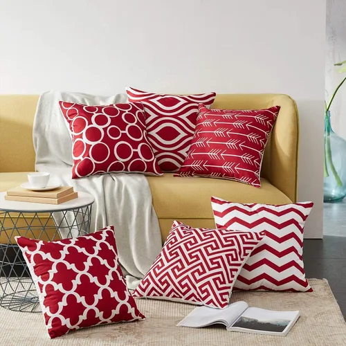 Vista 7 de Modern Homes Fundas de almohada en blanco y negro de 16 x 16 pulgadas; fundas de cojín 100% algodón para sofá y cama; fundas de cojín en blanco