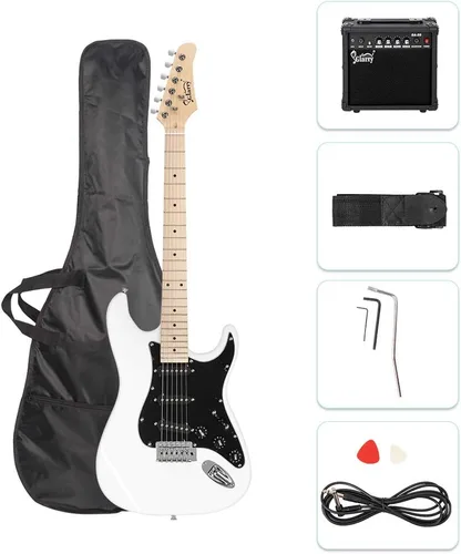 Vista 10 de GLARRY Guitarra eléctrica de tamaño completo para principiantes amantes de la música con amplificador de 20 W y paquete de accesorios para guitarra