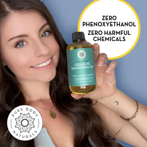 Vista 3 de Aceite de masaje Pure Body Naturals, reducción de celulitis y estrías, 8 onzas líquidas líquidas