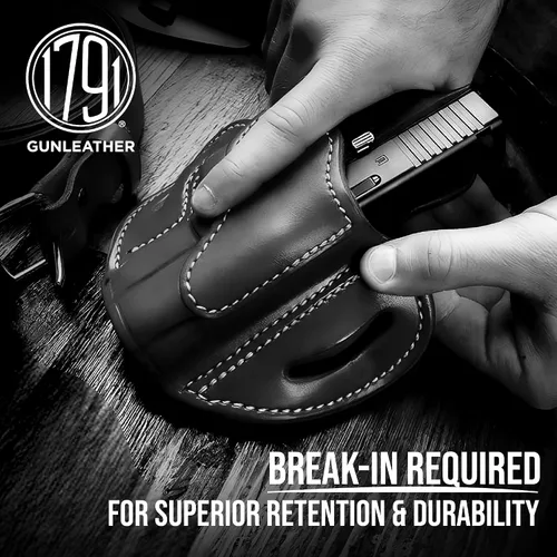 Vista 6 de 1791 Gunleather Glock 43 Funda, funda de piel para cinturón de mano derecha G43. Compatible con Glock 43 y Ruger LC9 & Ruger SR22