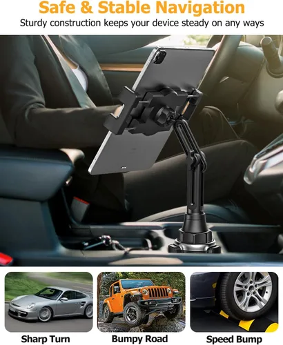 Vista 3 de Soporte para tablet con rotación de 360°, soporte universal para tablet con brazo ajustable para dispositivos de 4 a 13 pulgadas, iPad Pro 12.9 Air