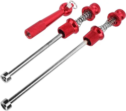 Vista 5 de Brocheta de liberación rápida para eje de bicicleta, brochetas de rueda de bicicleta de aleación de aluminio, ruedas antirrobo de bicicleta, piezas
