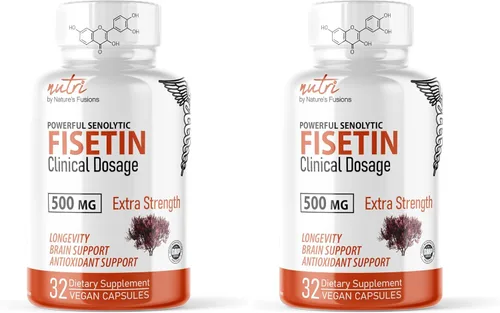 Vista 6 de Nutri Fisetin 500mg 32 unidades - Dosis clínica - Suplementos de fisetina - Potente activador senolítico, antioxidante, soporte cardíaco