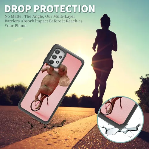 Vista 4 de Funda diseñada para Samsung Galaxy A32 (6.5"), carcasa duradera para teléfono Ciclismo Elaphant Dsigned para Galaxy A32 5G, funda protectora