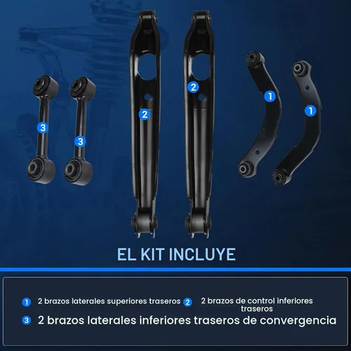 Vista 3 de Autoround Kit de Brazo de Control Trasero Compatible con Jeep Compass Patriot 2007-2017, Dodge Caliber 2007-2012, Suspensión 6 piezas - 2 Brazos