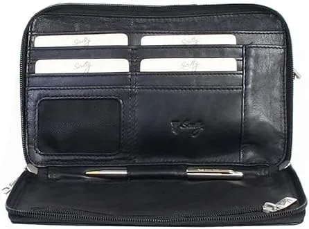 Vista 2 de Scully Western Wallet - Bolso de mano de cuero para mujer con cremallera en 3 direcciones 05_36_11, Negro
