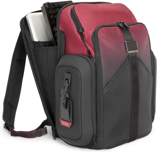Vista 5 de TUMI - Mochila grande para portátil Alpha Bravo Esports Pro - Mochila definitiva para atletas de deportes electrónicos - Red Ombre, Rojo ombre