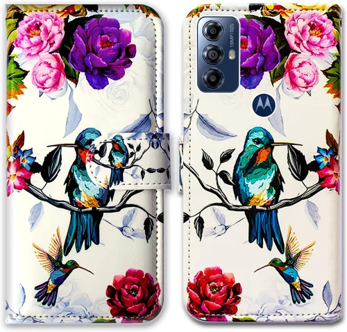 Vista 12 de Bcov Funda para Moto G Play 2023, diseño de pájaro negro y verde con tapa para teléfono con ranura para tarjetas, soporte para Motorola Moto G Play