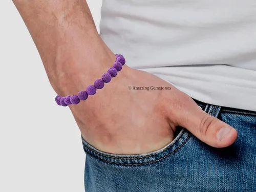 Vista 584 de Amazing Gemstone Crystal Bracelet for Women Men's Gifts - Protection Healing Crystal Bracelet - 8mm Gemstone Beaded Stretchable Bracelet Pulseras