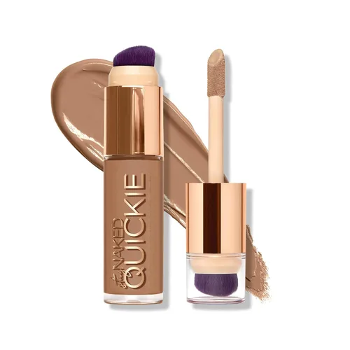 Vista 7 de Urban Decay Quickie Corrector impermeable de cobertura completa 24 horas, acabado mate natural, vitamina E hidratante, cepillo de pulido de doble