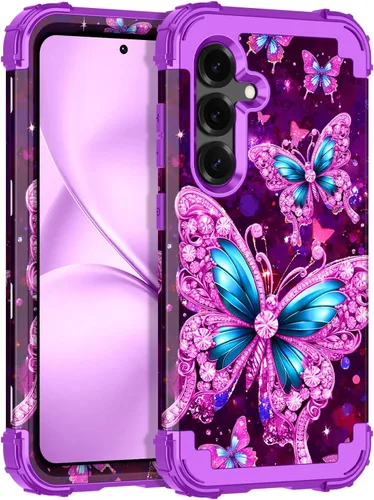 Vista 33 de Rancase para Galaxy S25, Funda de tres capas, protección resistente a los golpes, paraguas de plástico duro + funda protectora de goma de silicona
