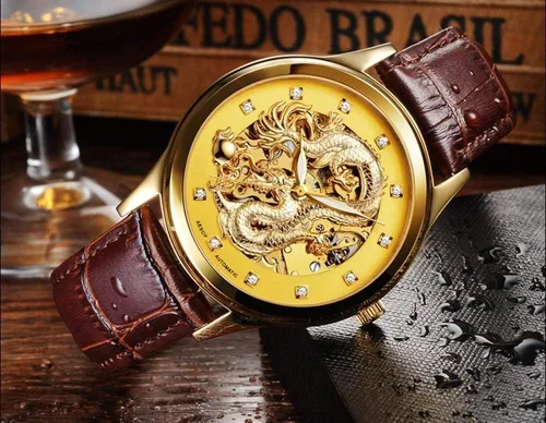 Vista 6 de Reloj mecánico automático para parejas, cristal de zafiro, acero inoxidable, reloj para ella y su set de regalo