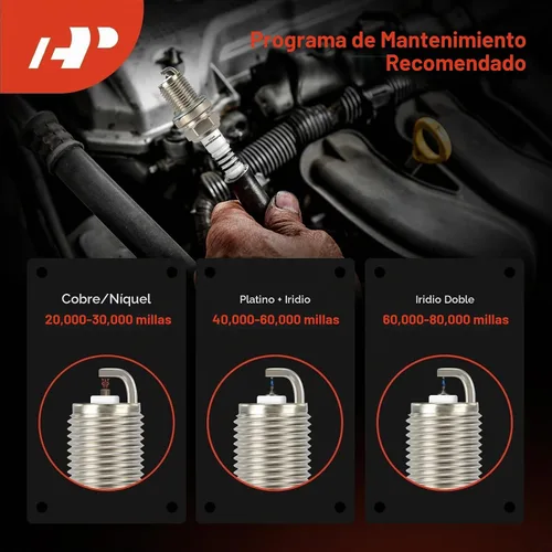 Vista 6 de A-Premium - Bujías de iridio platino (4 unidades, alambre fino, motor L4)