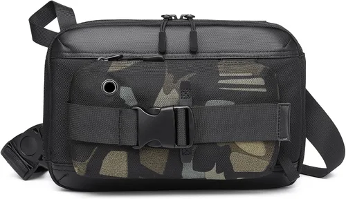 Vista 8 de Mochila cruzada para el pecho, riñonera cruzada para exteriores, senderismo, viajes, correr
