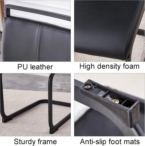 Vista 6 de gopop Juego de mesa de comedor para 8, moderno juego de mesa de comedor de mármol de 71 pulgadas, mesa rectangular grande de vidrio y 8 sillas