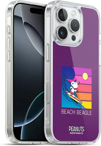 Vista 75 de Head Case Designs Funda de gel suave con licencia oficial de Peanuts Tropical Surf Snoopy Aloha Disco compatible con Apple iPhone 13 Mini Surf