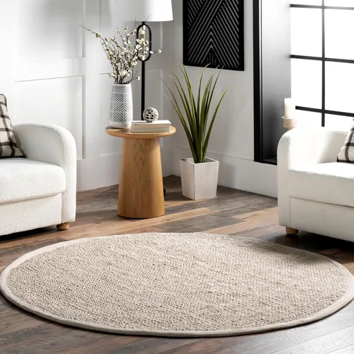Vista 12 de nuLOOM Ashli Alfombra tejida a mano, Natural, 1,52 x 2,44 m, estilo granja, de yute, suave y texturizada, resistente a manchas, fácil de limpiar