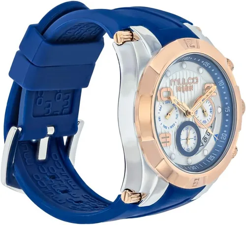 Vista 3 de MULCO Ilusion Watches for Women Analog Quartz Watch, Crystal Accents and Rose Gold Watch Accent with Pearl Finish, Water Resistant, Silicone Band