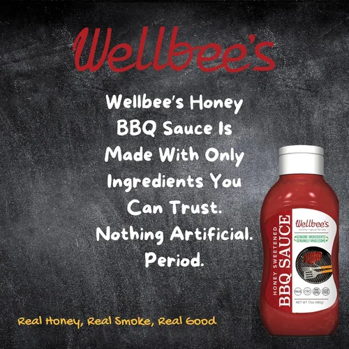Vista 3 de Wellbee's Salsa BBQ de miel de 16 onzas, totalmente natural, aprobada por SCD