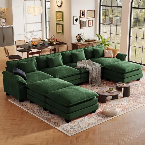 Vista 11 de CDCASA Silla de acento de gran tamaño de 50'' con otomana Asiento extra ancho y profundo estilo sofá nube para sala de estar, dormitorio, rincón