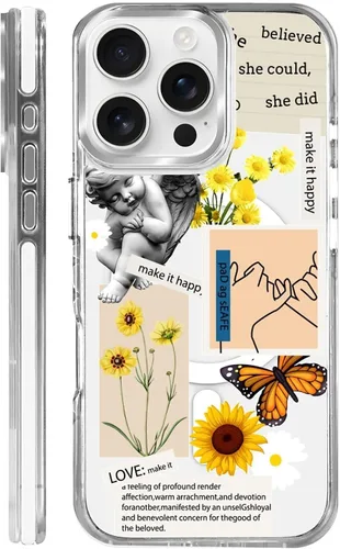 Vista 47 de Funda para iPhone 13 Pro, transparente con bonito patrón de tiburón azul, compatible con Magsafe funda protectora suave para mujeres y niñas (blanco)