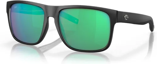 Vista 2 de Costa Man - Gafas de sol con montura negra mate, lentes de espejo verde, 2.323 in