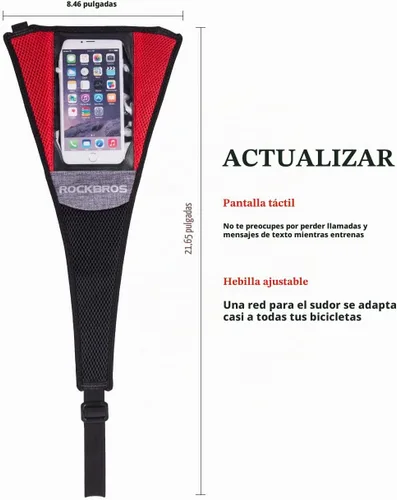 Vista 5 de Rock BROS - Protector de sudor para bicicleta, para entrenamiento de bicicleta, con bolsa de teléfono, compatible con iPhone Xs 11 Pro Max Sunsamg
