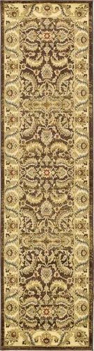 Vista 20 de Unique Loom - Colección Voyage - Alfombra redonda tradicional oriental, marrón, Polipropileno, Marrón/Azul Claro