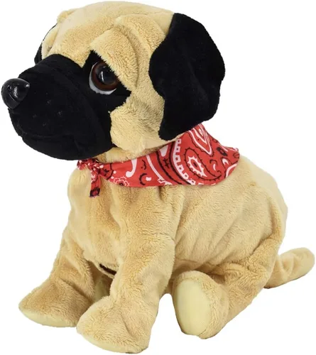Vista 5 de WEofferwhatYOUwant Pug Daddy - Juguete interactivo de peluche robot para perros pequeños - Activado por tacto y sonido, 8 trucos realistas - Ladrar