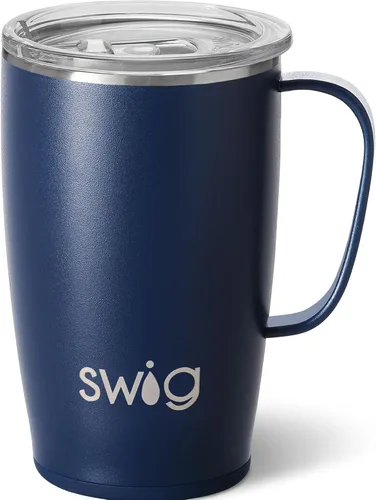 Vista 25 de Swig Life - Taza de viaje de 18 onzas, vaso con aislamiento con asa y tapa, apto para portavasos, apto para lavavajillas, de acero inoxidable, taza