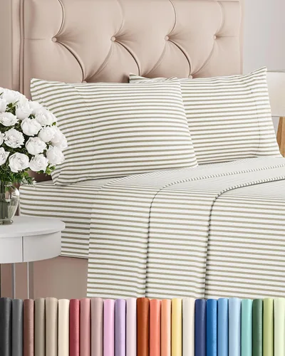 Vista 135 de Juego de sábanas Twin de 4 piezas - Cómodo, transpirable y refrescante - Juego de ropa de cama de lujo de hotel ultrasuave con bolsillos profundos