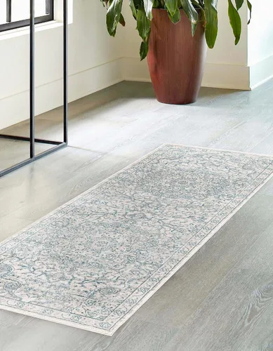 Vista 3 de Unique Loom Newport Collection - Alfombra de área con olmos (2' x 3' 11" gris/marfil)