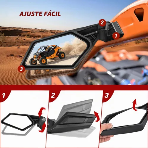 Vista 4 de Frokom Espejos laterales X3 – Can Am Maverick X3 Max X RS/DS/MR/Turbo/R/RR, diseño ajustable y separable