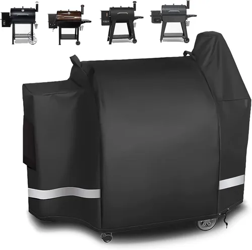 Vista 22 de Cubierta de parrilla Utheer para ahumador vertical de gas Pit Boss 3-Serie, cubierta impermeable anti-UV de 600D de longitud completa y resistente