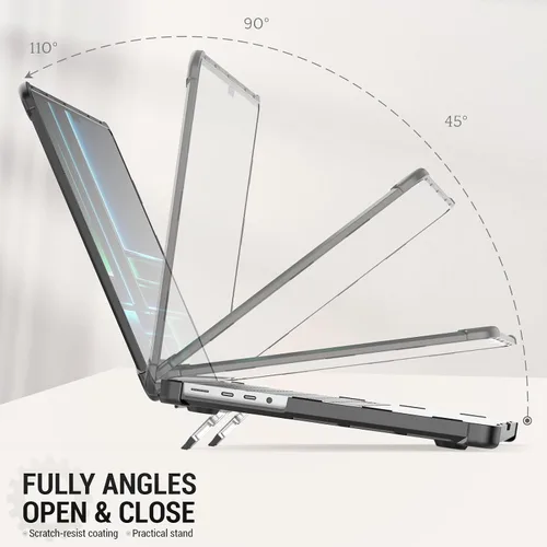 Vista 3 de SEYMAC stock Funda para MacBook Pro de 14 pulgadas, Protección Absorbente de Impactos con Soporte Plegable y Funda con Alfombrilla para Ratón