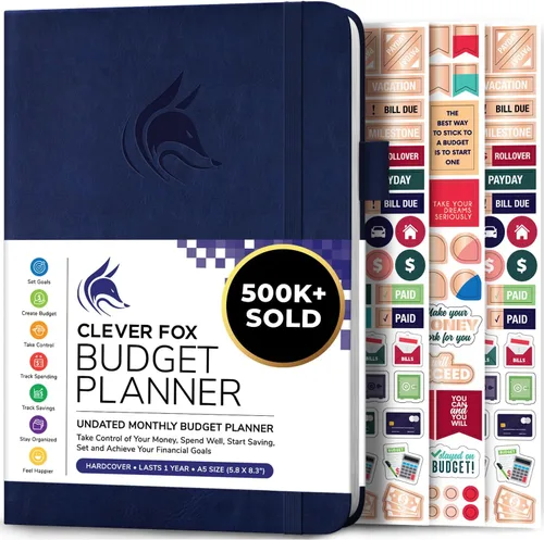 Vista 32 de Clever Fox Planificador de presupuesto de bolsillo, mini cuaderno de seguimiento de gastos. Organizador de presupuestos mensual, cuaderno