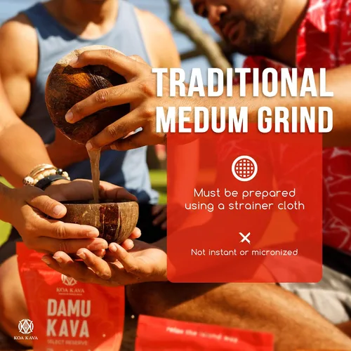 Vista 5 de Koa Kava Polvo de Damu Kava – Raíz noble de Damu Fiji premium, relajación fuerte y embriagadora (1 libra (15.87 oz))