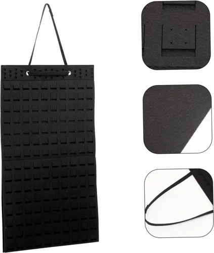 Vista 8 de VOSAREA Bolsa colgante de fieltro para joyas, organizador de joyas de fieltro, organizador de joyas colgante, soporte para pulseras, organizador
