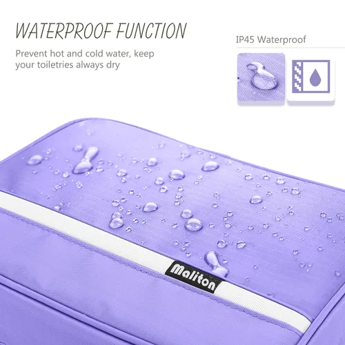 Vista 4 de Neceser de viaje para mujer hombre morado y gris