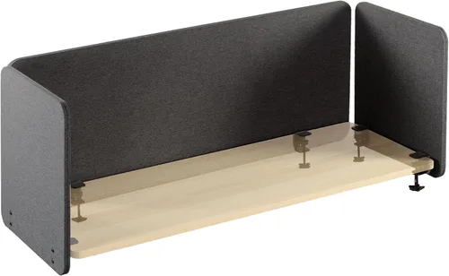 Vista 11 de VIVO Sistema de panel de privacidad de 71 x 24 pulgadas, divisor de escritorio de cubículo absorbente de sonido, división acústica, 2 paneles, gris