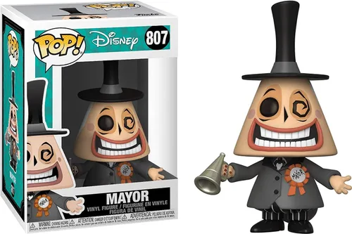 Vista 2 de POP Disney The Nightmare Before Christmas Mayor con megáfono Funko POP figura de vinilo con funda protectora compatible POP Box, multicolor, 3.75
